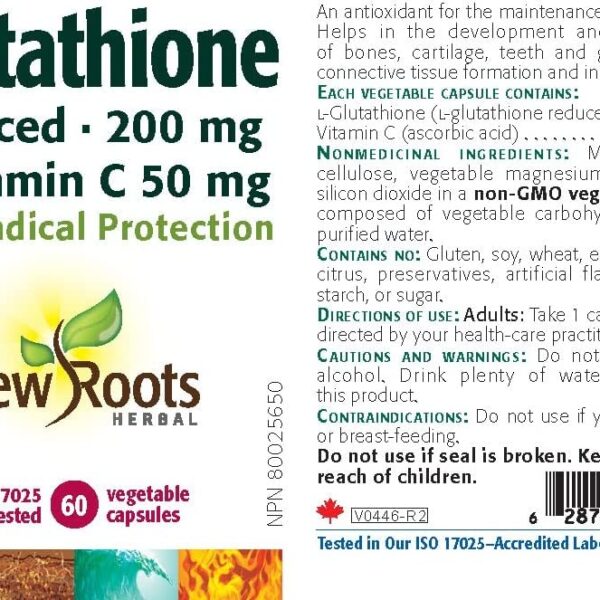New Roots Glutathione 200mg 60caps - GD VITAMIN